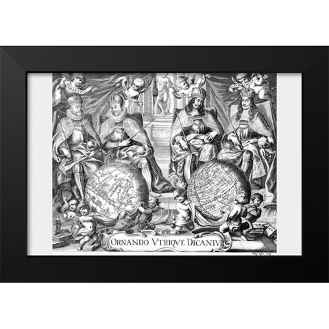 Atlas Frontispiece Black Modern Wood Framed Art Print by Kilian, Philip