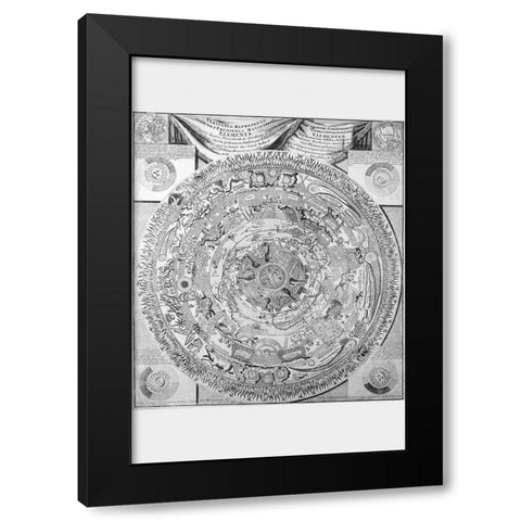Celestial Map Black Modern Wood Framed Art Print by Saliba, Antonio
