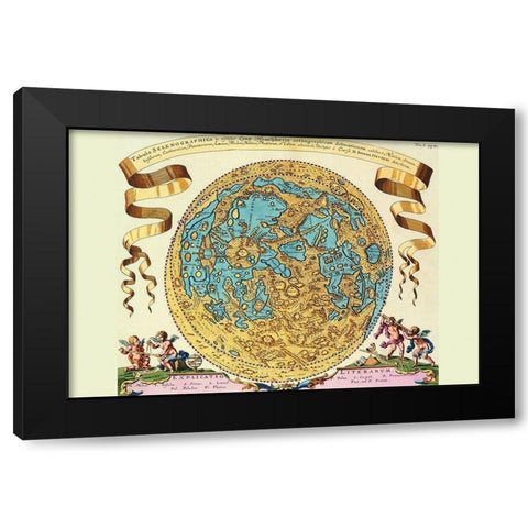 The Lunar Surface Black Modern Wood Framed Art Print with Double Matting by Hevel, Joanne
