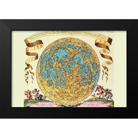 The Lunar Surface Black Modern Wood Framed Art Print by Hevel, Joanne