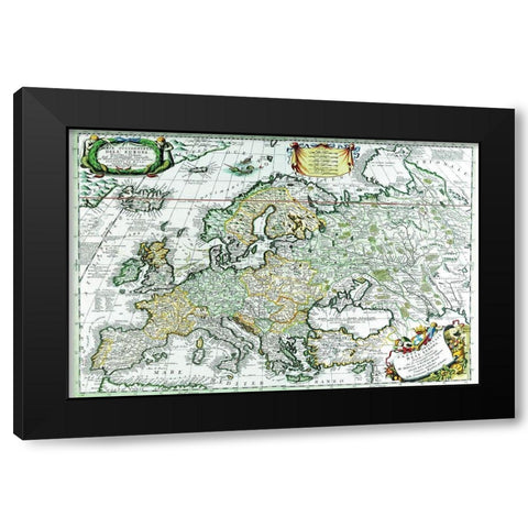 Europe Black Modern Wood Framed Art Print with Double Matting by Coronelli, Vincenzo