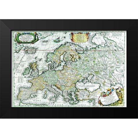 Europe Black Modern Wood Framed Art Print by Coronelli, Vincenzo