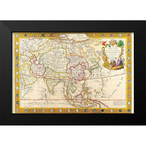 Asia Black Modern Wood Framed Art Print by Danet, Guillaume