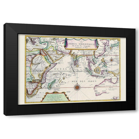 Indies Orientales Southeast Asia Black Modern Wood Framed Art Print with Double Matting by Duval, Pierre