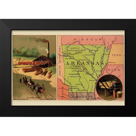 Arkansas Black Modern Wood Framed Art Print by Arbuckle Brothers