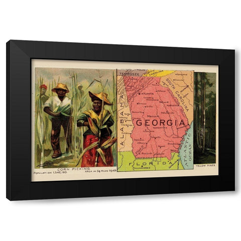 Georgia Black Modern Wood Framed Art Print by Arbuckle Brothers
