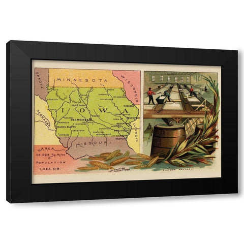 Iowa Black Modern Wood Framed Art Print by Arbuckle Brothers