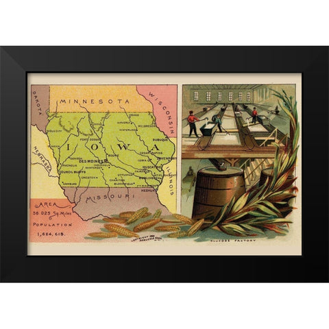 Iowa Black Modern Wood Framed Art Print by Arbuckle Brothers