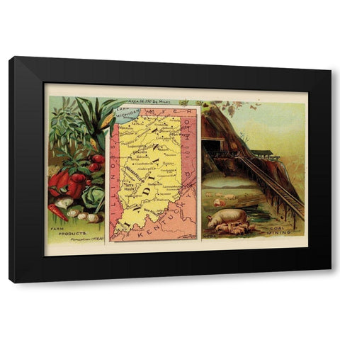 Indiana Black Modern Wood Framed Art Print with Double Matting by Arbuckle Brothers
