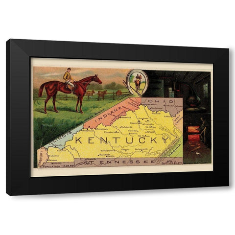 Kentucky Black Modern Wood Framed Art Print with Double Matting by Arbuckle Brothers