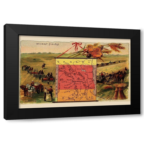 North Dakota Black Modern Wood Framed Art Print with Double Matting by Arbuckle Brothers