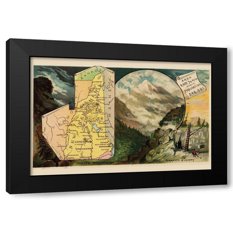 New Hampshire Black Modern Wood Framed Art Print with Double Matting by Arbuckle Brothers