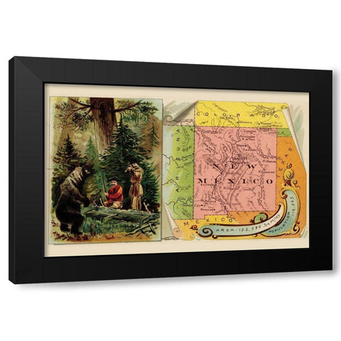 New Mexico Black Modern Wood Framed Art Print with Double Matting by Arbuckle Brothers