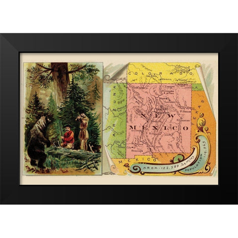 New Mexico Black Modern Wood Framed Art Print by Arbuckle Brothers
