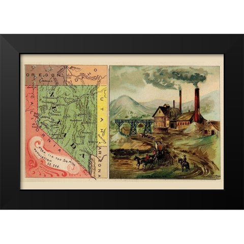 Nevada Black Modern Wood Framed Art Print by Arbuckle Brothers
