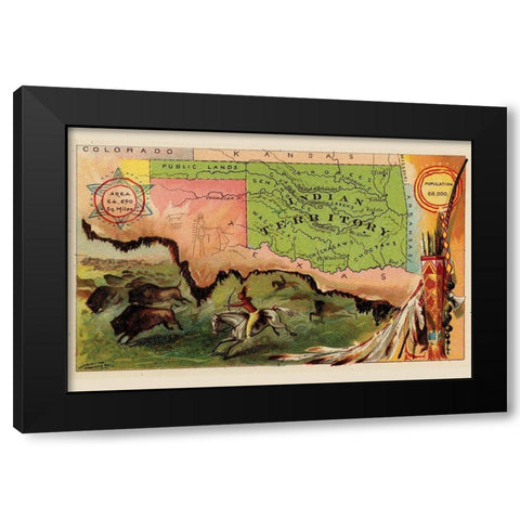 Oklahoma Black Modern Wood Framed Art Print with Double Matting by Arbuckle Brothers
