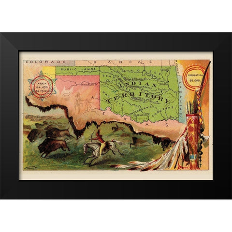 Oklahoma Black Modern Wood Framed Art Print by Arbuckle Brothers
