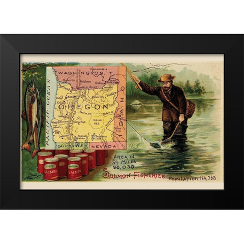 Oregon Black Modern Wood Framed Art Print by Arbuckle Brothers