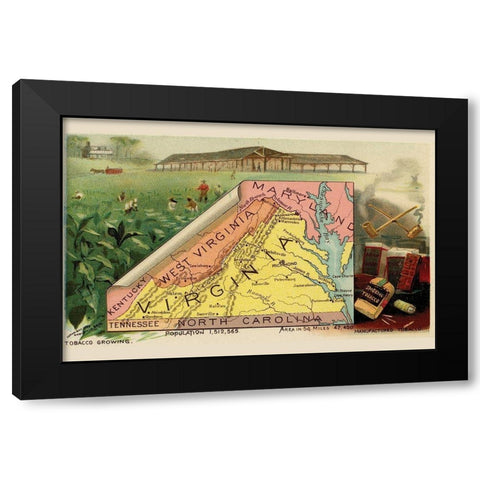 Virginia Black Modern Wood Framed Art Print with Double Matting by Arbuckle Brothers
