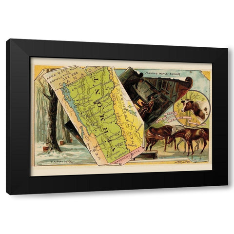 Vermont Black Modern Wood Framed Art Print with Double Matting by Arbuckle Brothers