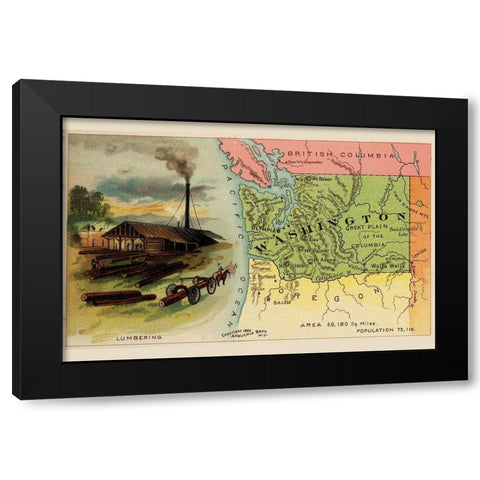 Washington Black Modern Wood Framed Art Print with Double Matting by Arbuckle Brothers