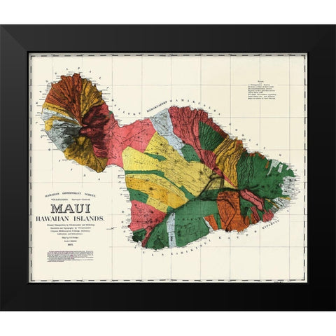 Maui Hawaiian islands Black Modern Wood Framed Art Print by Dodge, F S