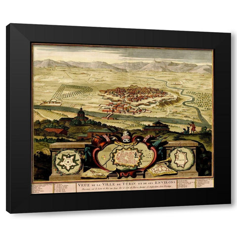 Ivrea Near Turin 1700 Black Modern Wood Framed Art Print by Beeck, Anna