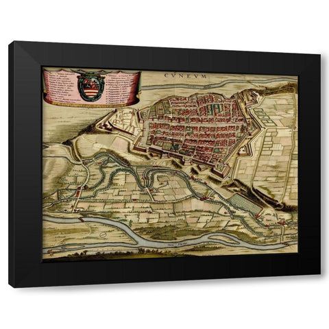 Casal on the Po River 1700 Black Modern Wood Framed Art Print with Double Matting by Beeck, Anna