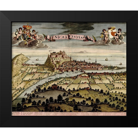 Trevise in the Italian Po Valley 1700 Black Modern Wood Framed Art Print by Beeck, Anna