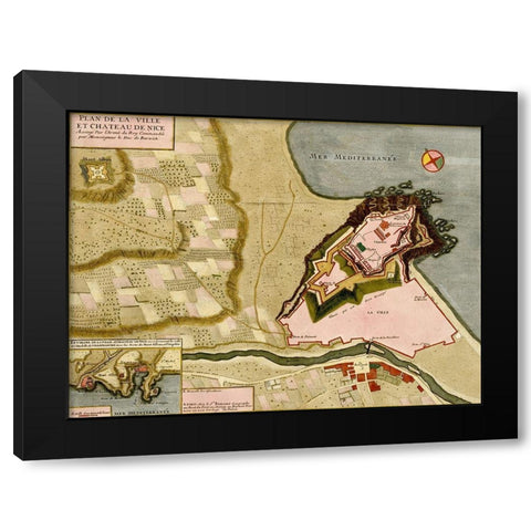 Gibraltar 1700 Black Modern Wood Framed Art Print with Double Matting by Beeck, Anna