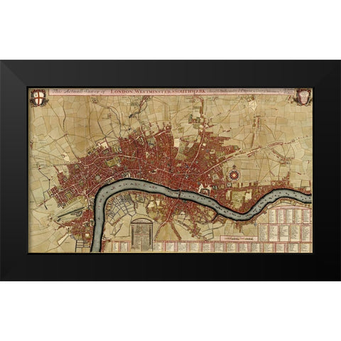 Dunkirk Dunquerque Defenses 1700 Black Modern Wood Framed Art Print by Beeck, Anna