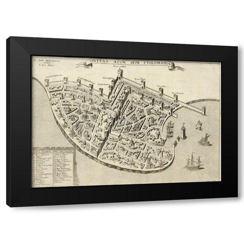 Acre Black Modern Wood Framed Art Print with Double Matting by Picart