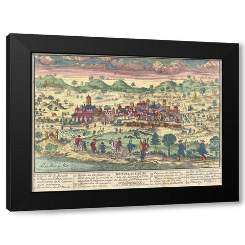 Bethlehem City of David Black Modern Wood Framed Art Print by Chereau, Jacque le jeune