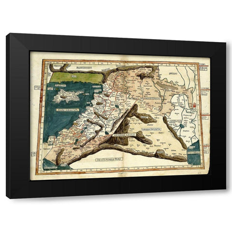 Cyprus Syria Babylonia and Judea Black Modern Wood Framed Art Print with Double Matting by Ptolemy