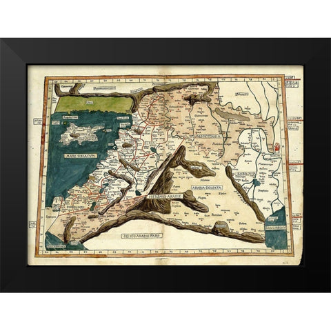 Cyprus Syria Babylonia and Judea Black Modern Wood Framed Art Print by Ptolemy