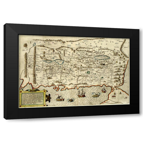 Cannan and The Land of Israel Black Modern Wood Framed Art Print with Double Matting by Montano, Benito Arias