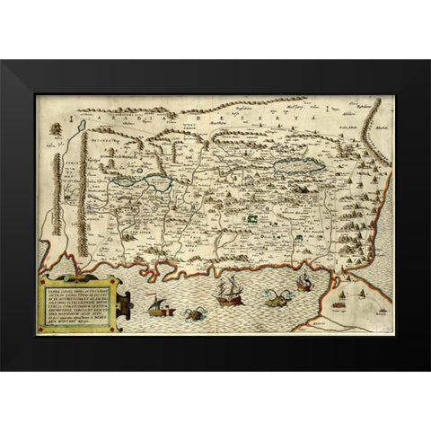 Cannan and The Land of Israel Black Modern Wood Framed Art Print by Montano, Benito Arias