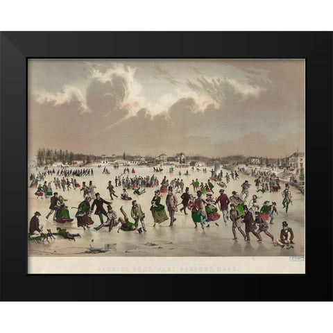 Jamaica Pond West Roxbury Black Modern Wood Framed Art Print by Buford, J H