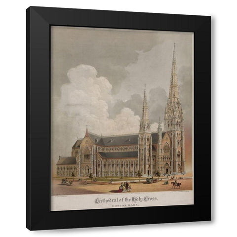 Cathedral of the Holy Cross Black Modern Wood Framed Art Print with Double Matting by Buford