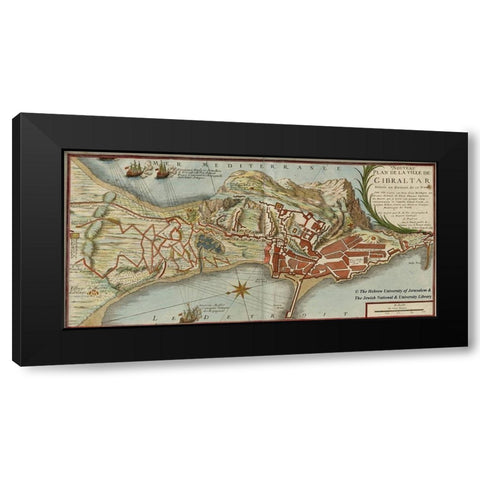 Gibraltar Black Modern Wood Framed Art Print with Double Matting by Fer, Nicolas de