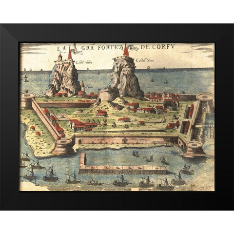 Corfu Greece Black Modern Wood Framed Art Print by Pinargenti