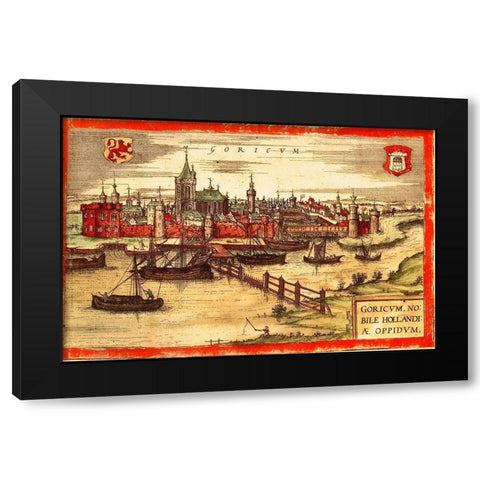 Holland Black Modern Wood Framed Art Print by Hogenberg, Braun