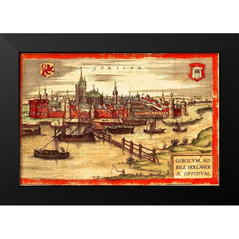 Holland Black Modern Wood Framed Art Print by Hogenberg, Braun