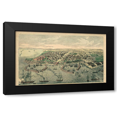 Ukraine Black Modern Wood Framed Art Print with Double Matting by Hogenberg, Braun