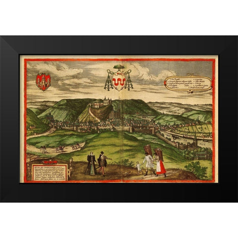 Netherlands Black Modern Wood Framed Art Print by Hogenberg, Braun