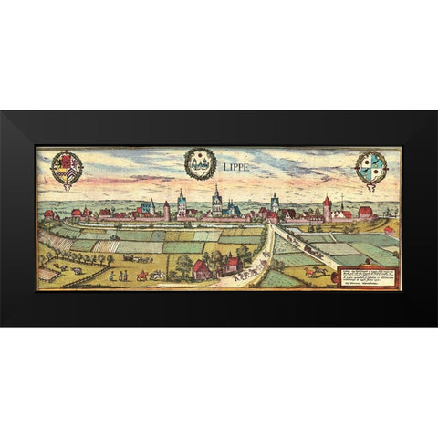 Germany Black Modern Wood Framed Art Print by Hogenberg, Braun