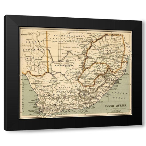 South Africa 1899 Black Modern Wood Framed Art Print with Double Matting by George Walker and Co