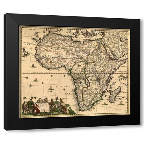 Africa 1740  Black Modern Wood Framed Art Print by Senex, John