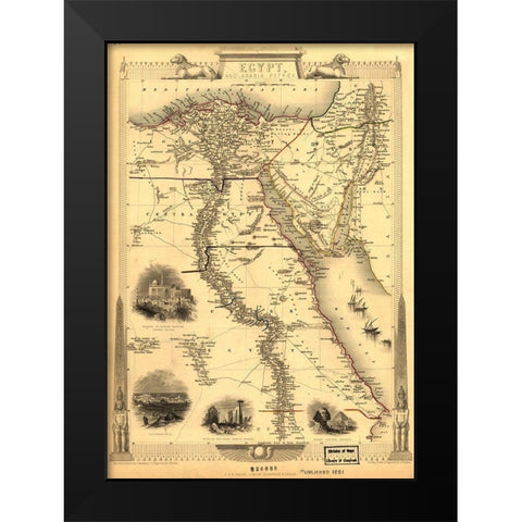 Egypt and Arabia Petrea Black Modern Wood Framed Art Print by Rapkin, J