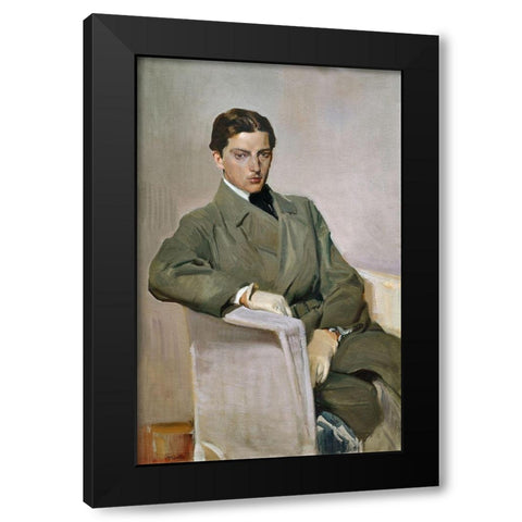 Joaquin Black Modern Wood Framed Art Print with Double Matting by Sorolla, Joaquin